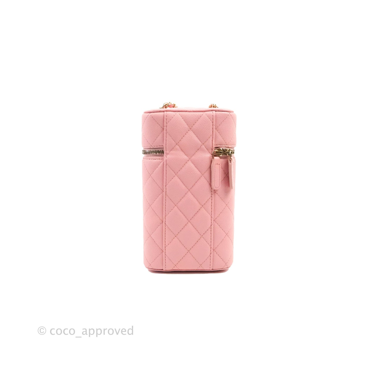 Chanel Vanity Phone Holder With Chain Pink Caviar Gold Hardware