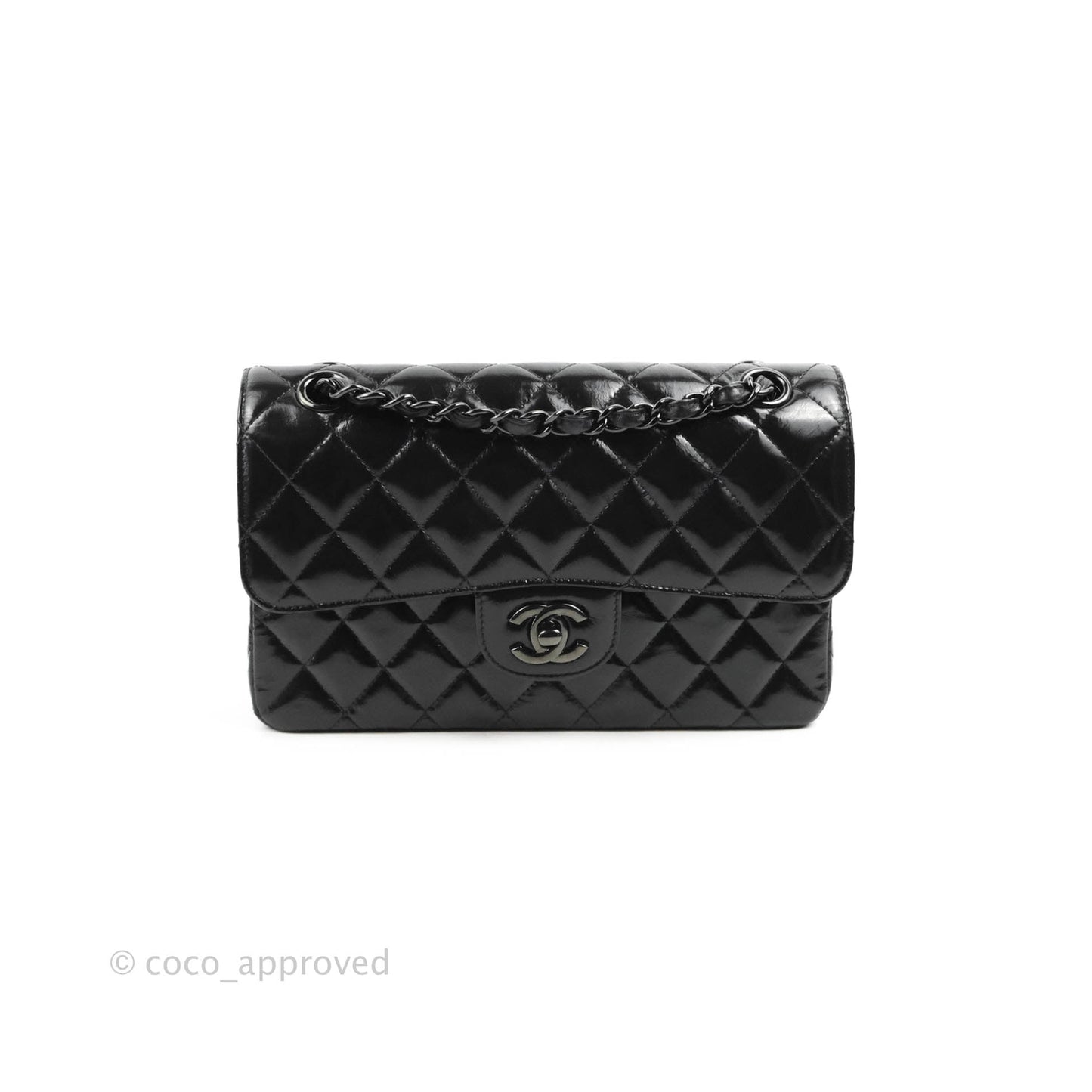 Chanel Small Classic Quilted Flap So Black Glazed Crumpled Calfskin
