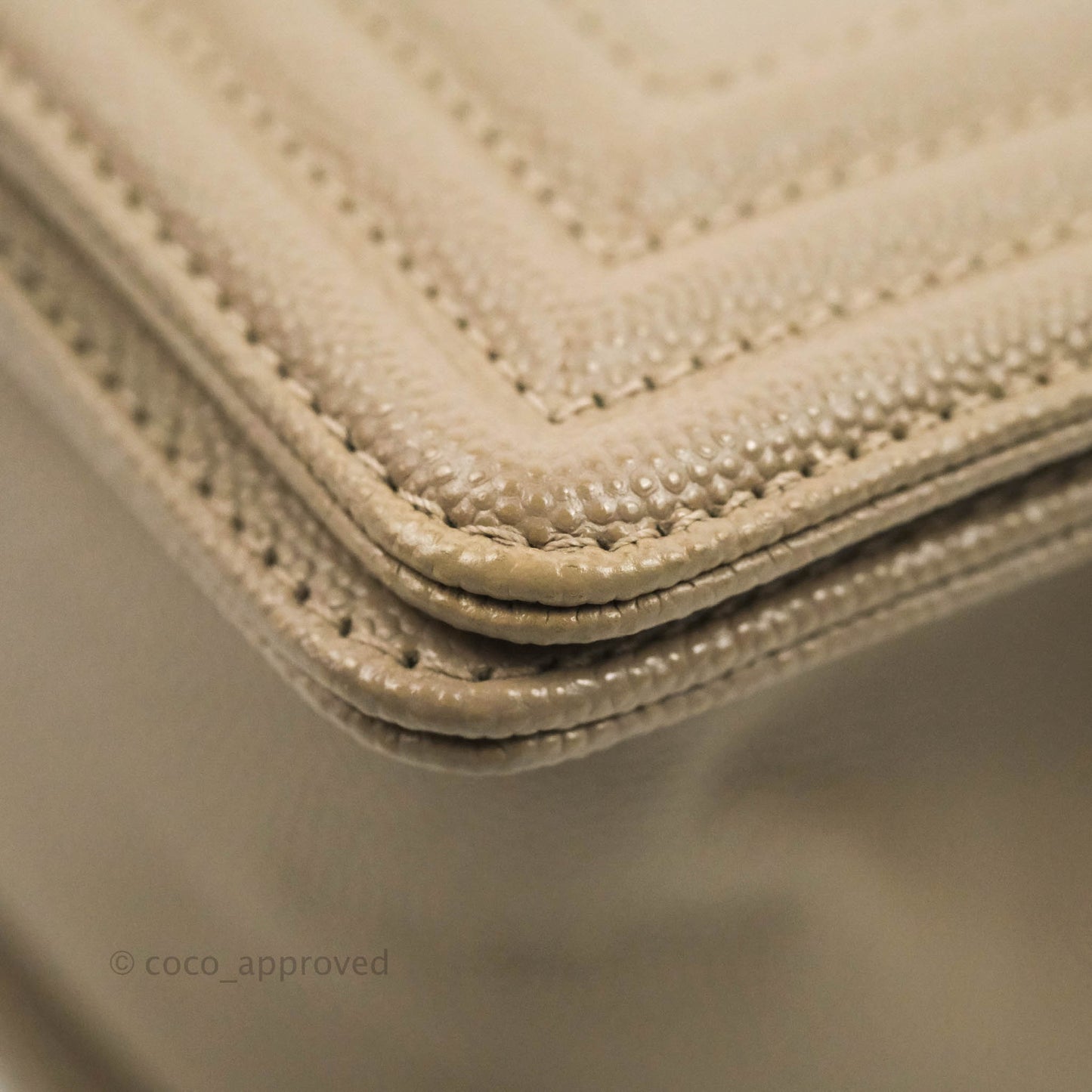 Chanel Quilted Medium Boy Grey Caviar Gold Hardware