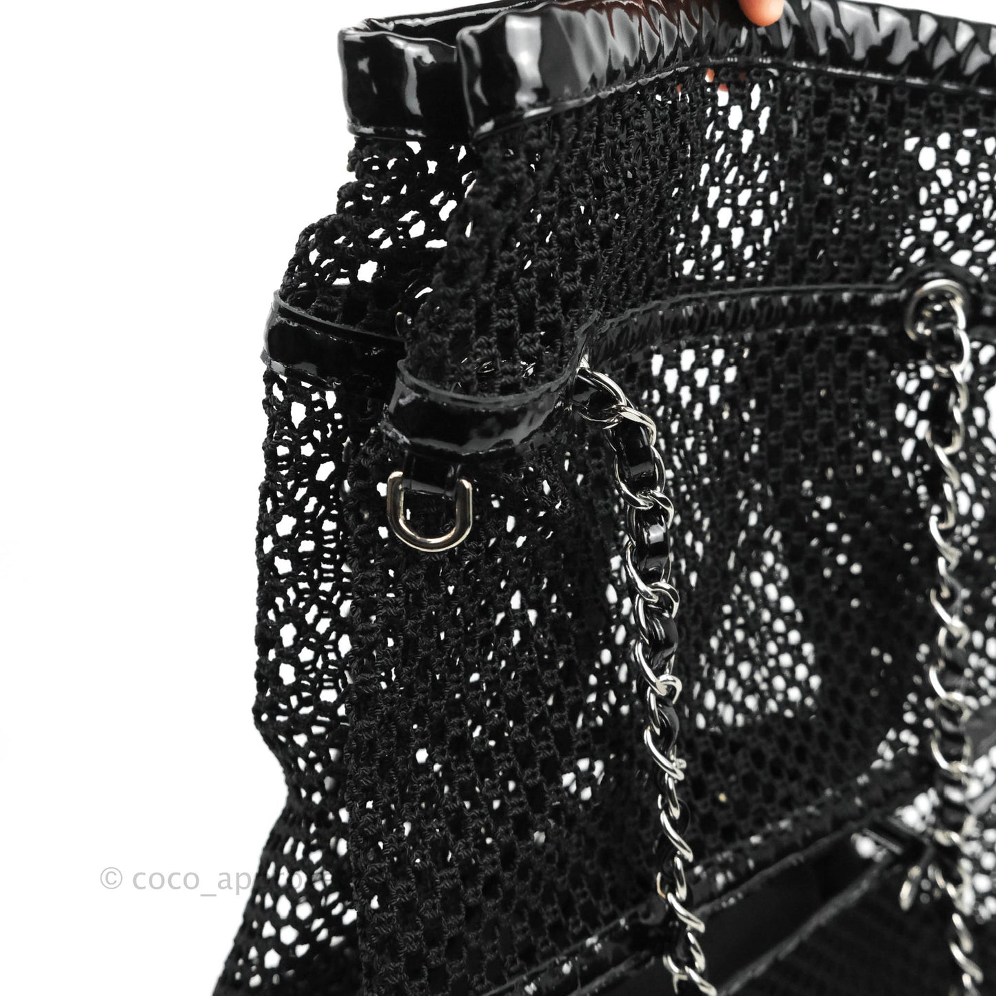 Chanel La Madrague Large Net Tote w Removable Patent Medium Flap