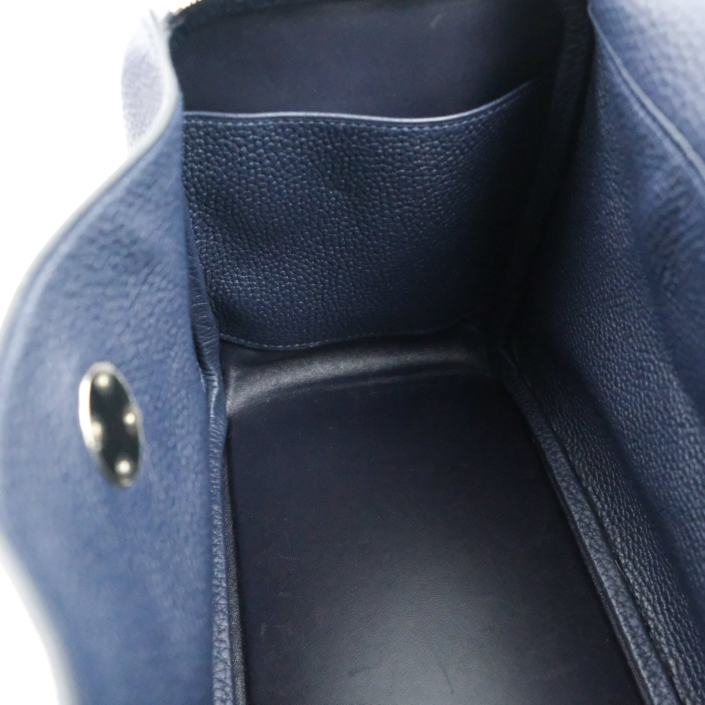 Hermès Lindy 26 Bleu Nuit Clemence Silver Hardware