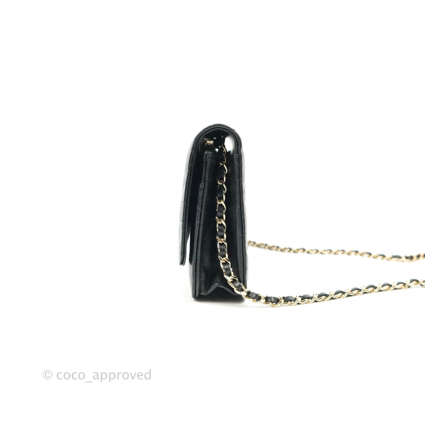 Chanel Quilted Wallet on Chain WOC Black Caviar Gold Hardware
