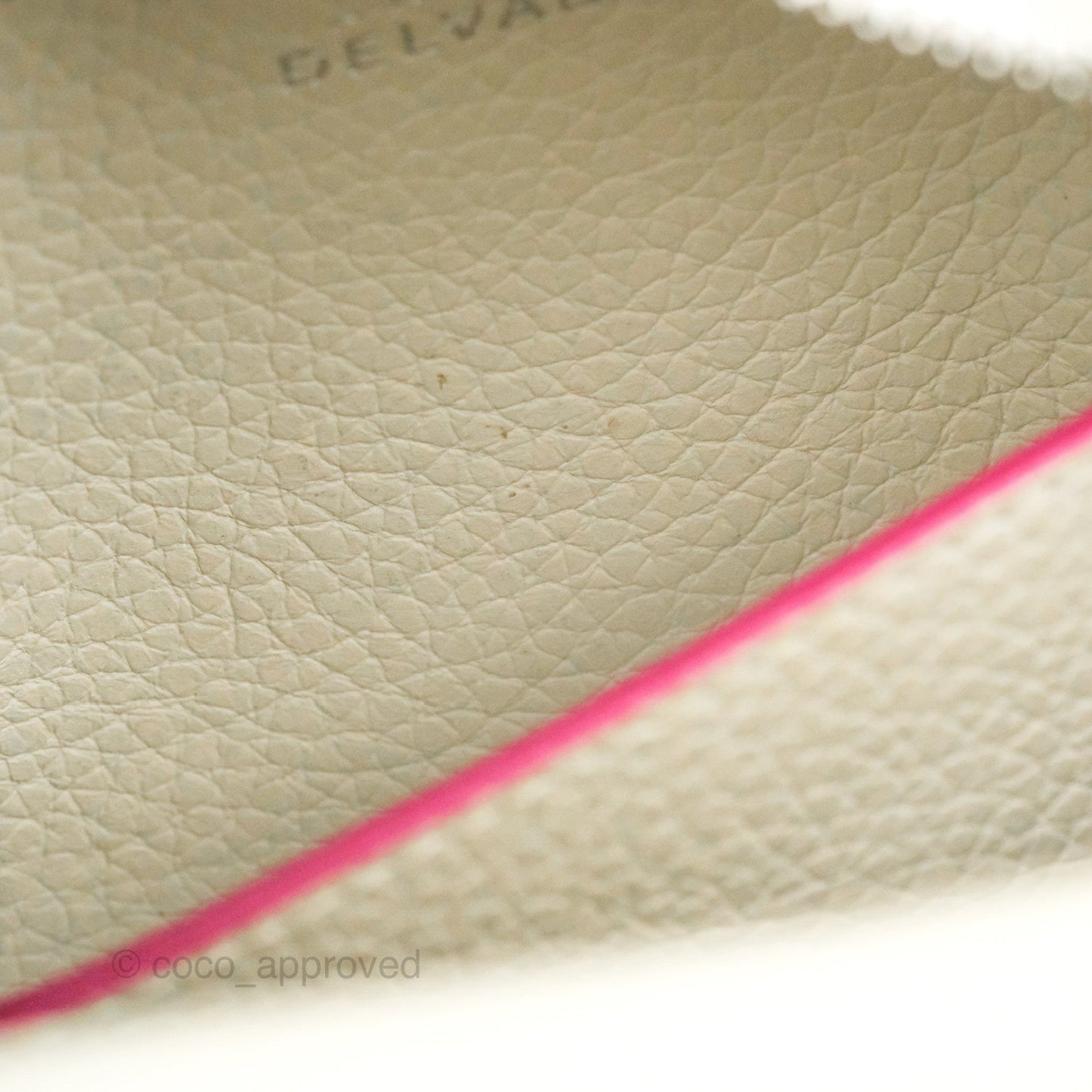 Delvaux Cool Box Mini Taurillon Soft Grained Calfskin White/Fuchsia