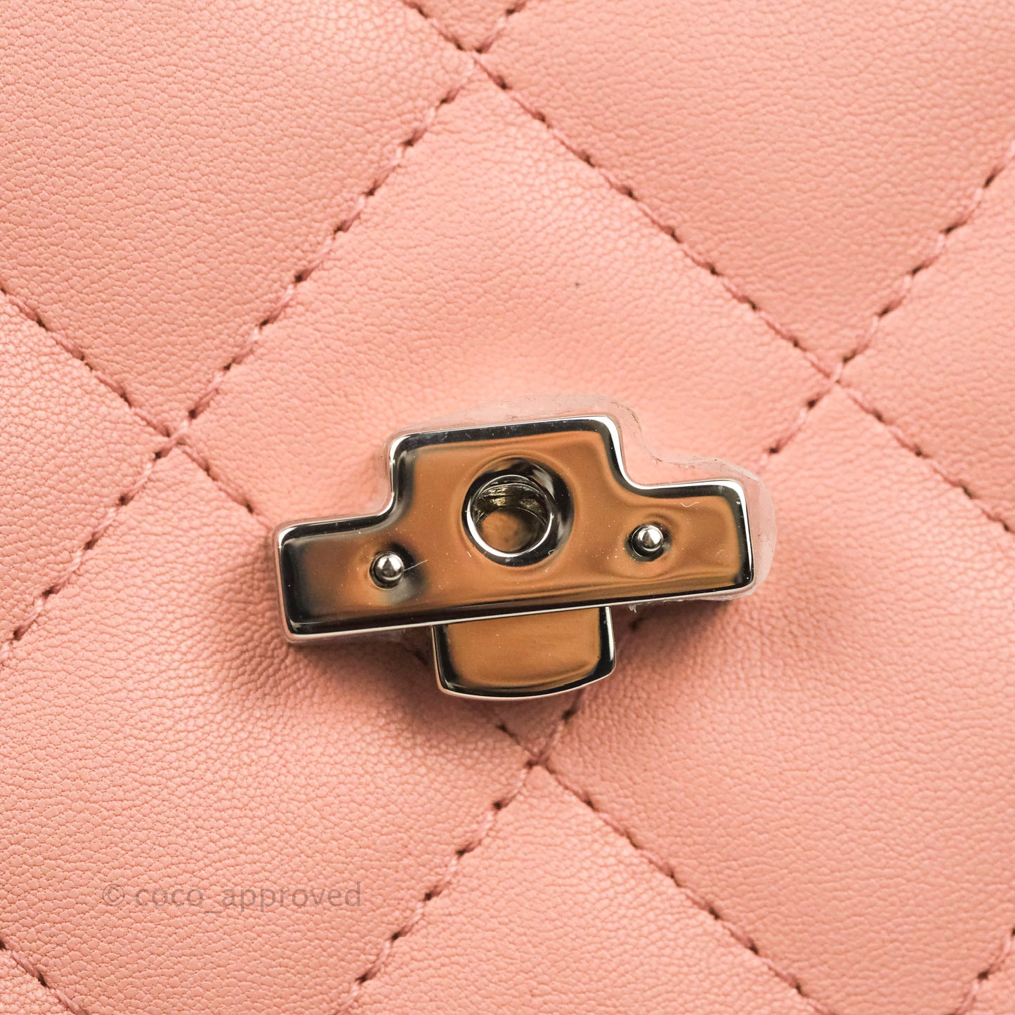 Chanel Small CC Box Flap Bag Pink Calfskin Silver Hardware