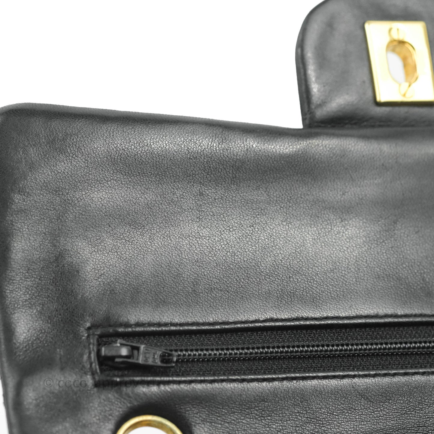 Chanel Vintage Classic Small S/M Flap Black Lambskin 24K Gold Hardware