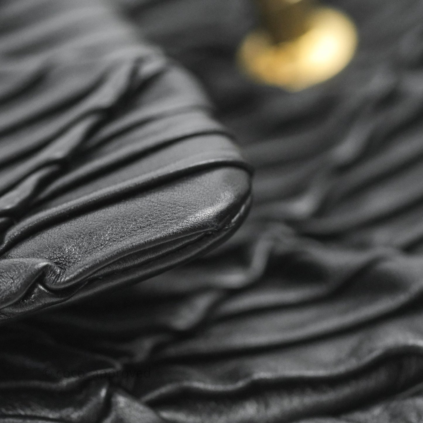 Chanel Small Coin Charm Flap Velvet Strap Black Lambskin Aged Gold Hardware
