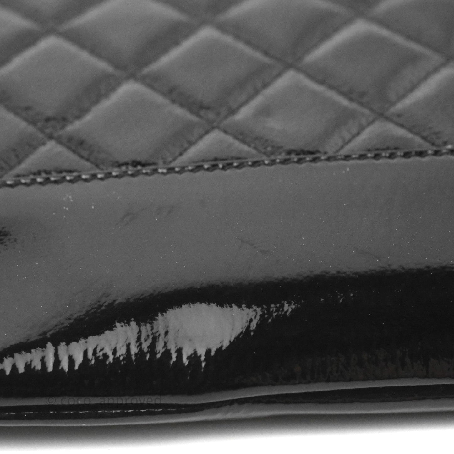 Chanel Gabrielle O Case Quilted Black Patent Goatskin