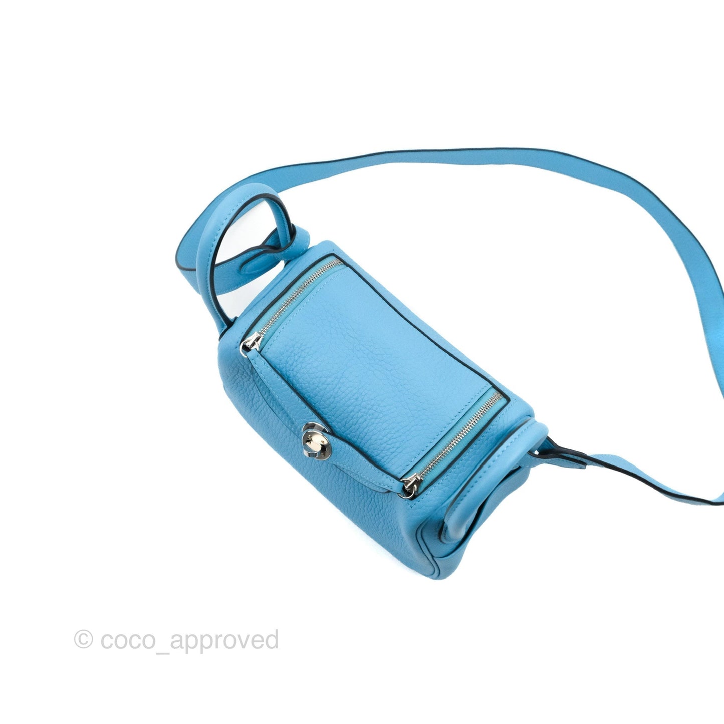Hermès Mini Lindy 20 Bleu De Nord Clemence Palladium Hardware
