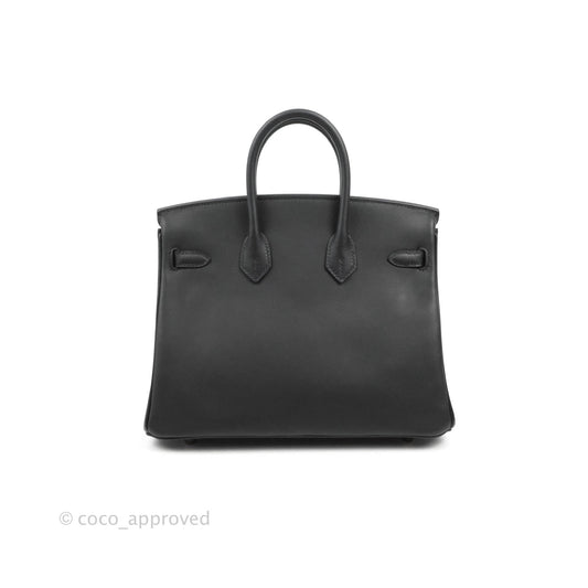 Hermes Birkin 25 Black Swift Rose Gold Hardware