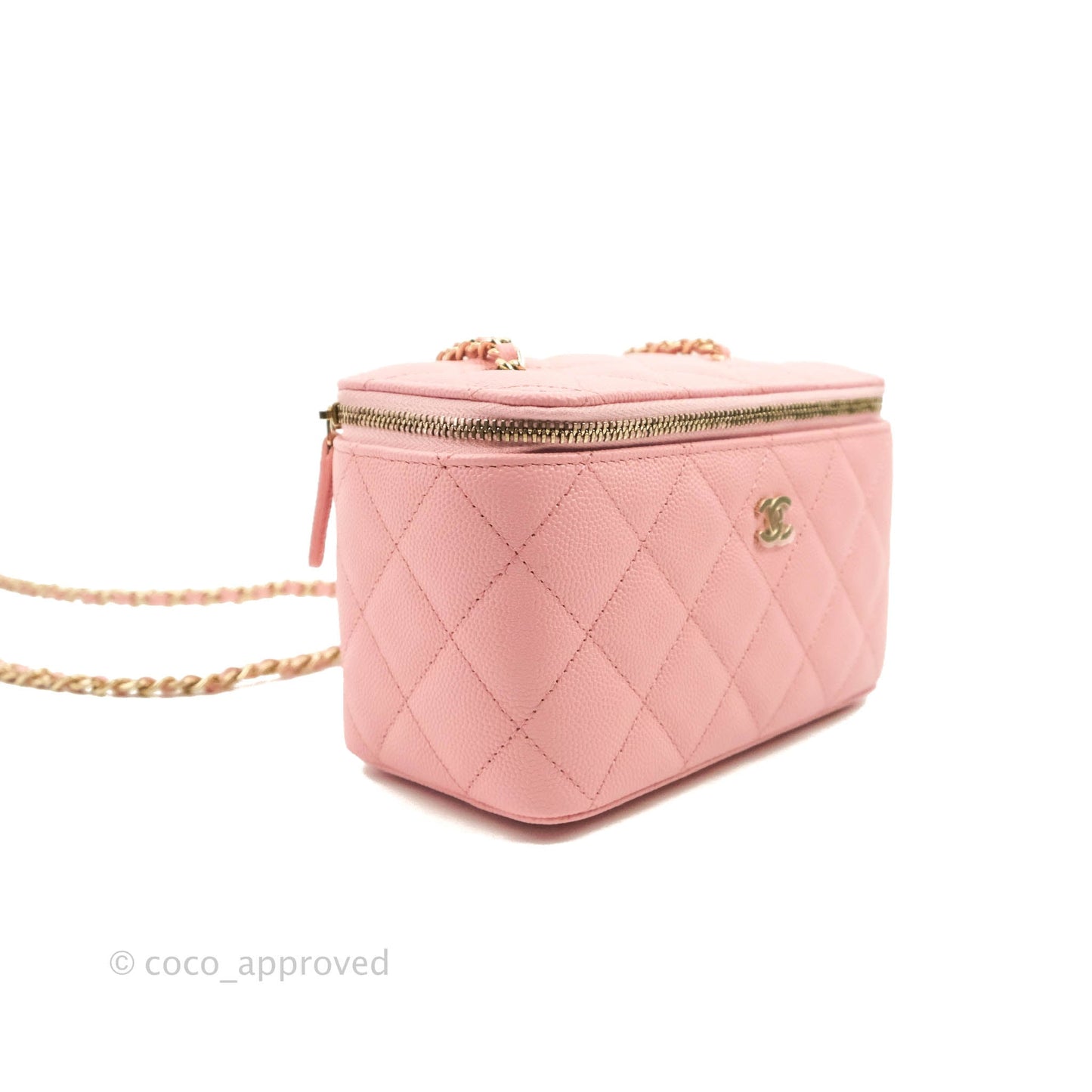 Chanel Classic Vanity with Chain Pink Caviar Gold Hardware