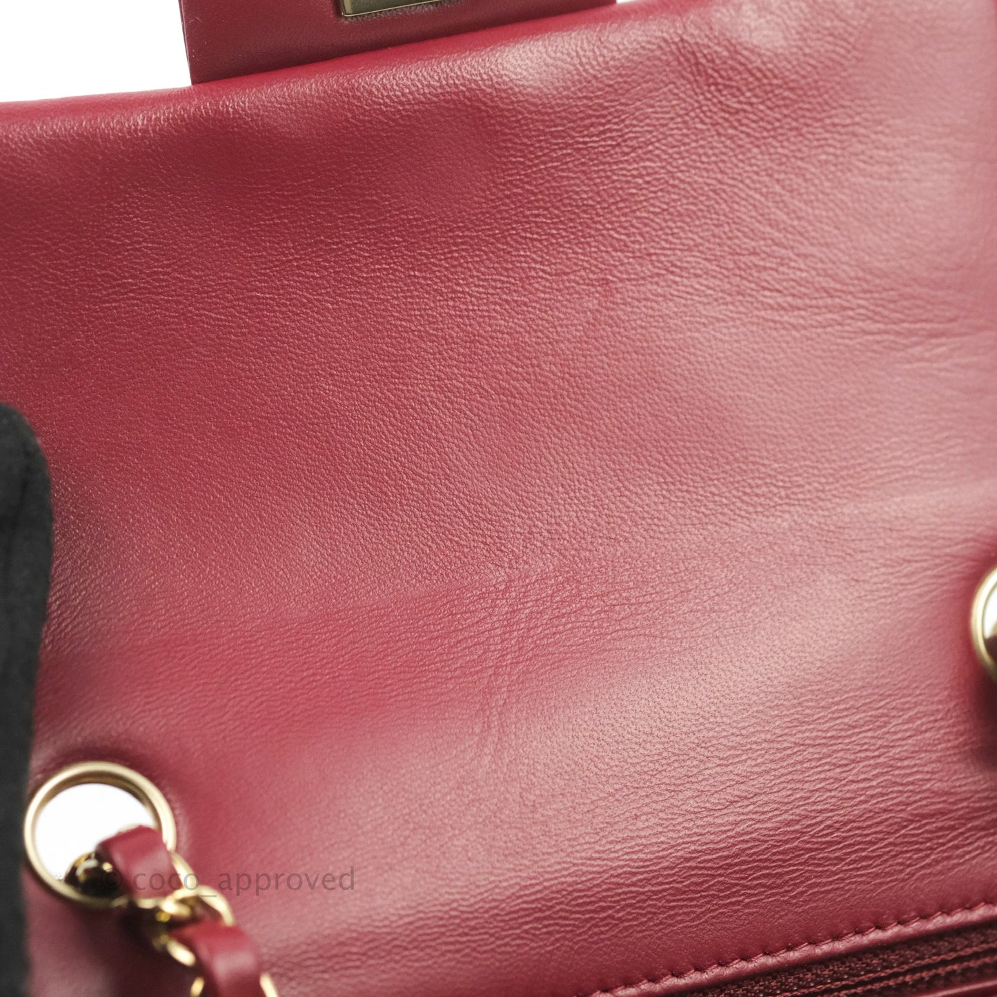 Chanel Quilted Mini Square Burgundy Lambskin Gold Hardware