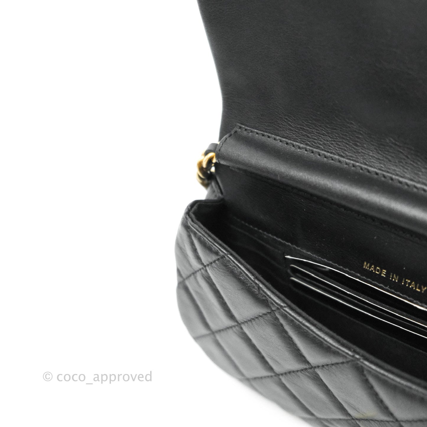 Chanel Clutch with Chain Black Calfskin Aged Gold Hardware