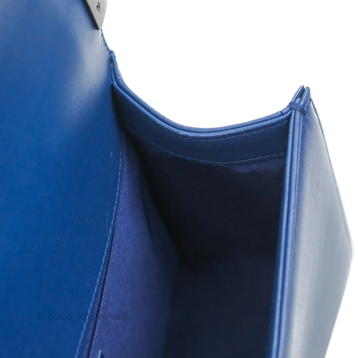 Chanel Quilted Medium Boy Blue Calfskin Ruthenium Hardware