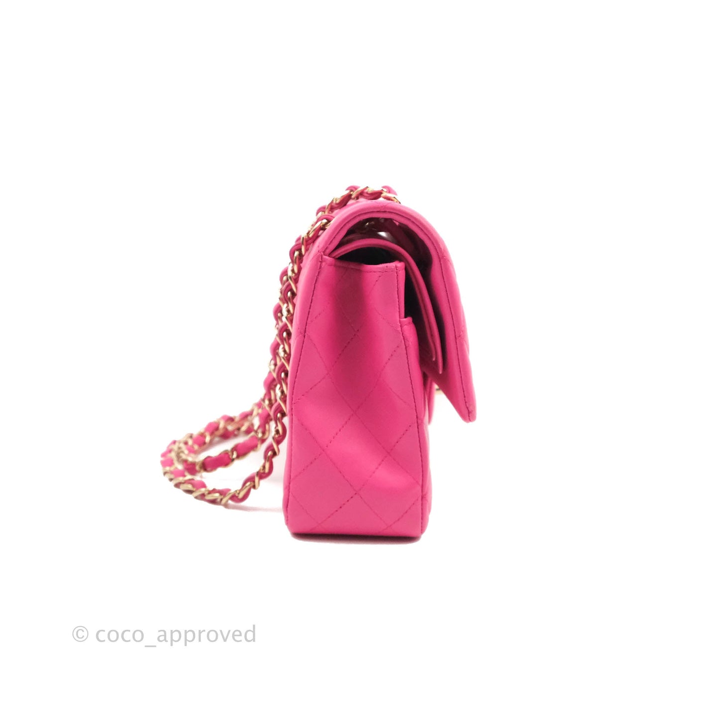 Chanel Classic M/L Medium Flap Quilted Pink Lambskin Gold Hardware