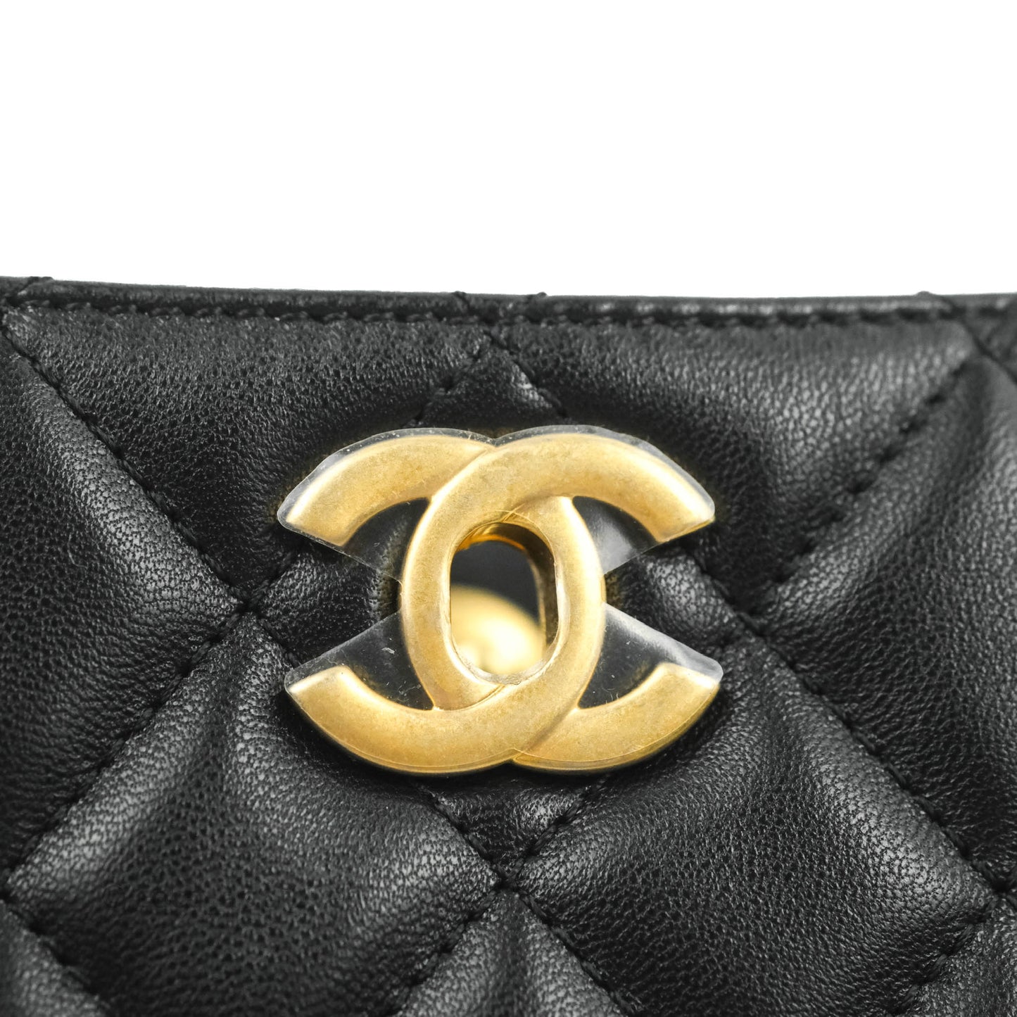 Chanel Black Pearl Crush Hobo Bag Lambskin Aged Gold Hardware