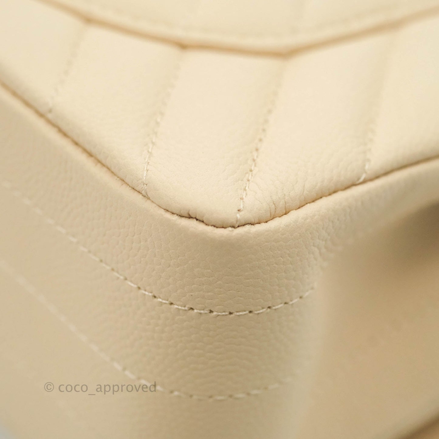 Chanel S/M Small Chevron Classic Flap Beige Caviar Gold Hardware 21S