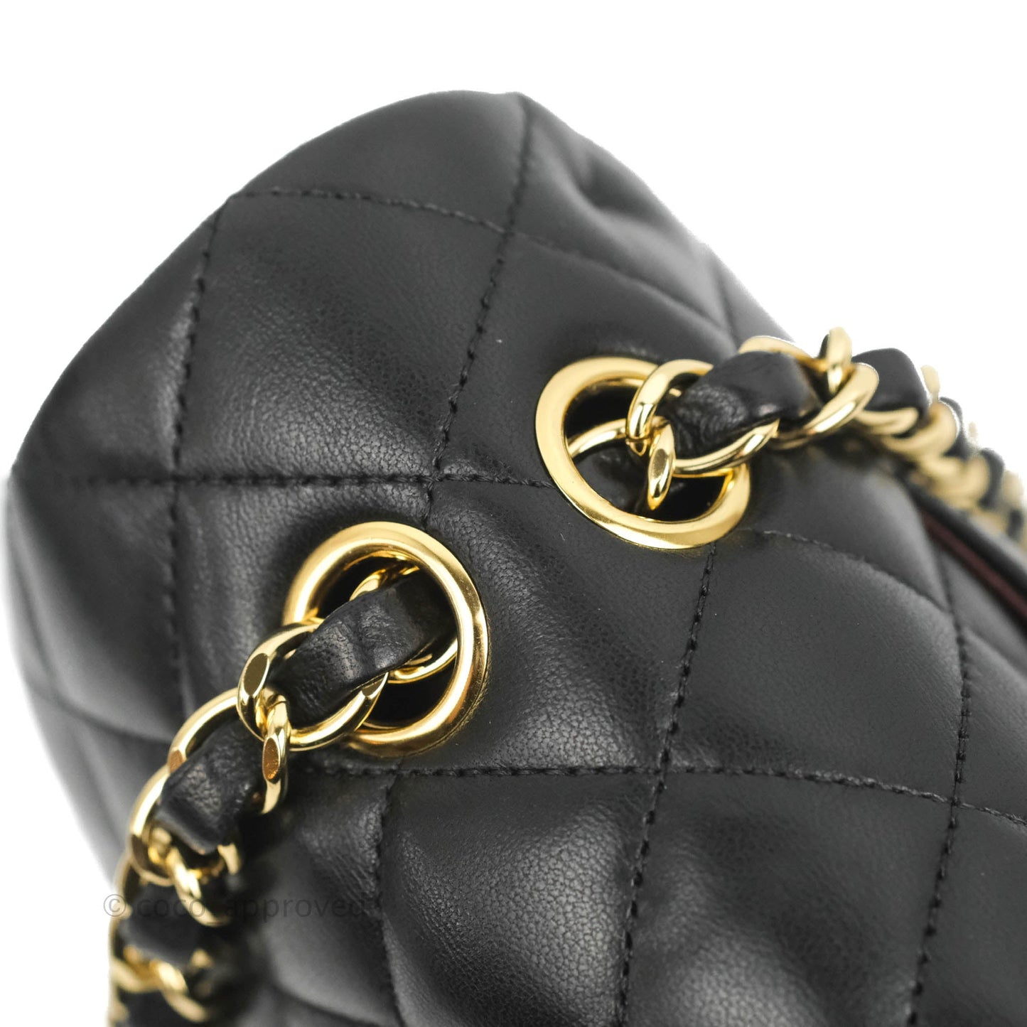 Chanel Classic M/L Medium Flap Quilted Black Lambskin Gold Hardware