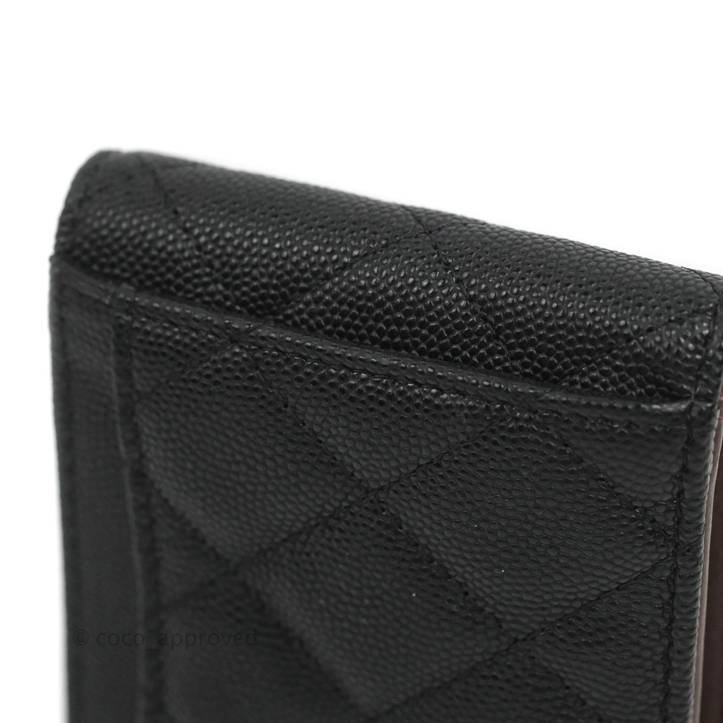 Chanel Quilted Mens Wallet Caviar Black Gold Hardware