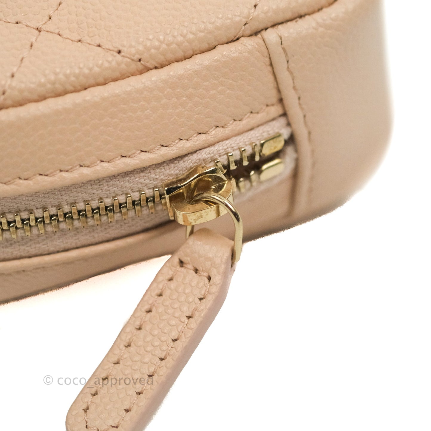 Chanel Small Classic Pouch Light Beige Caviar Gold Hardware