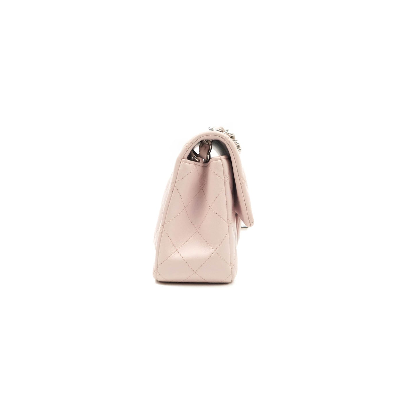Chanel Quilted Mini Rectangular Flap Light Pink Lambskin Silver Hardware