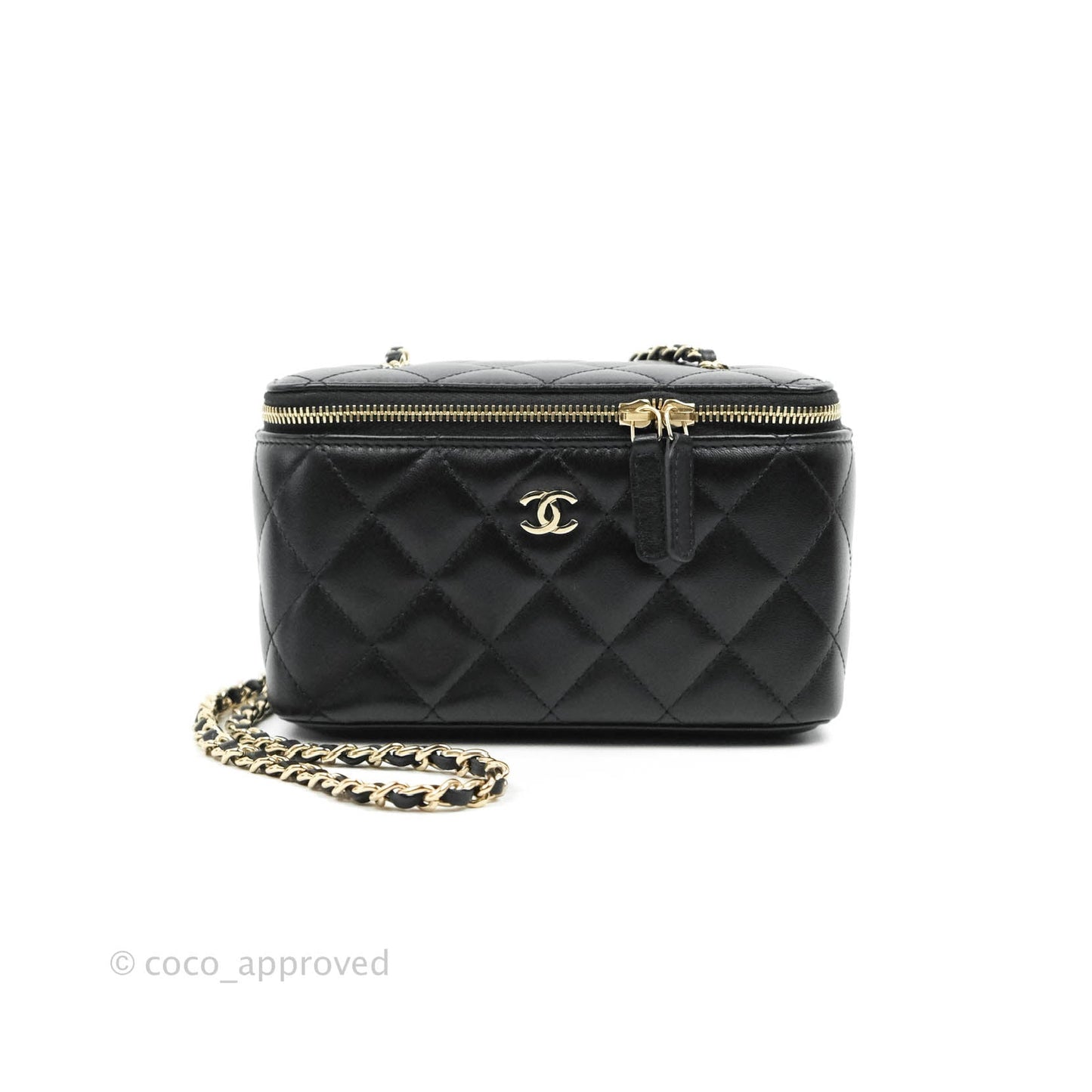 Chanel Vanity with Classic Chain Black Lambskin Gold Hardware