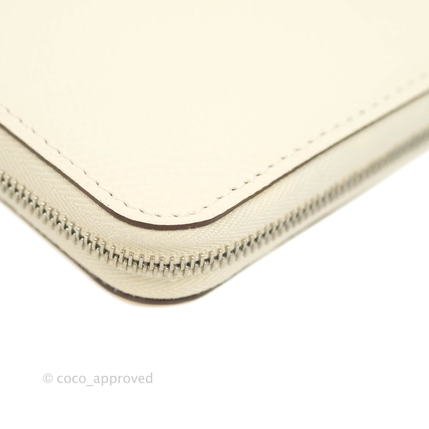 Hermès Silk In Compact Wallet Nata Epsom with La Patisserie Francaise Print