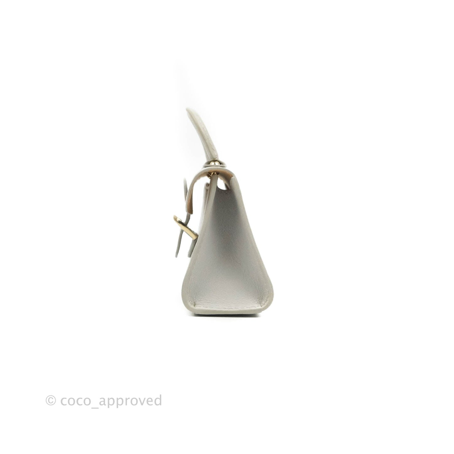 Delvaux Mini Brillant Bag Charm Light Grey Calfskin