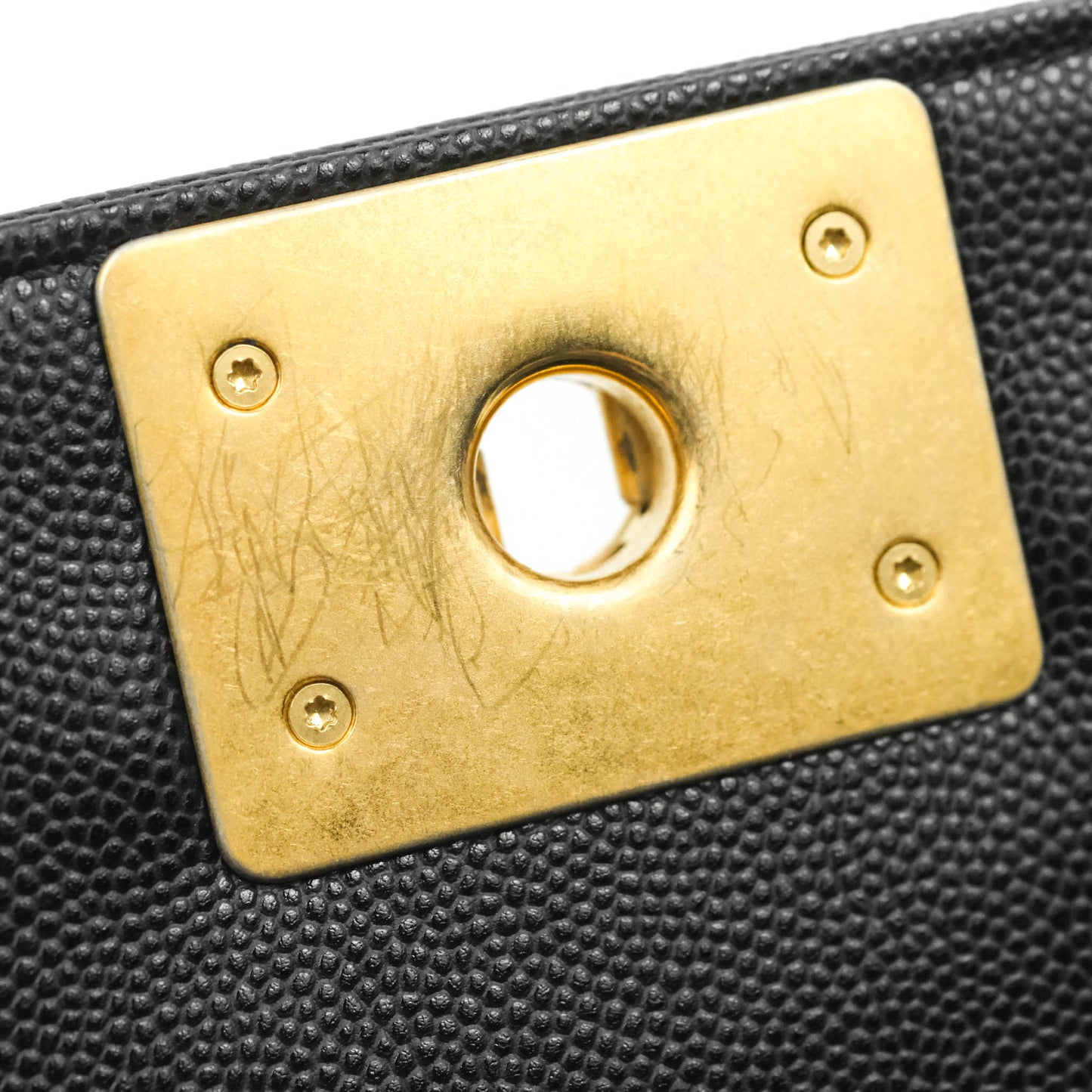 Chanel Quilted Medium Boy Black Caviar Aged Gold Hardware
