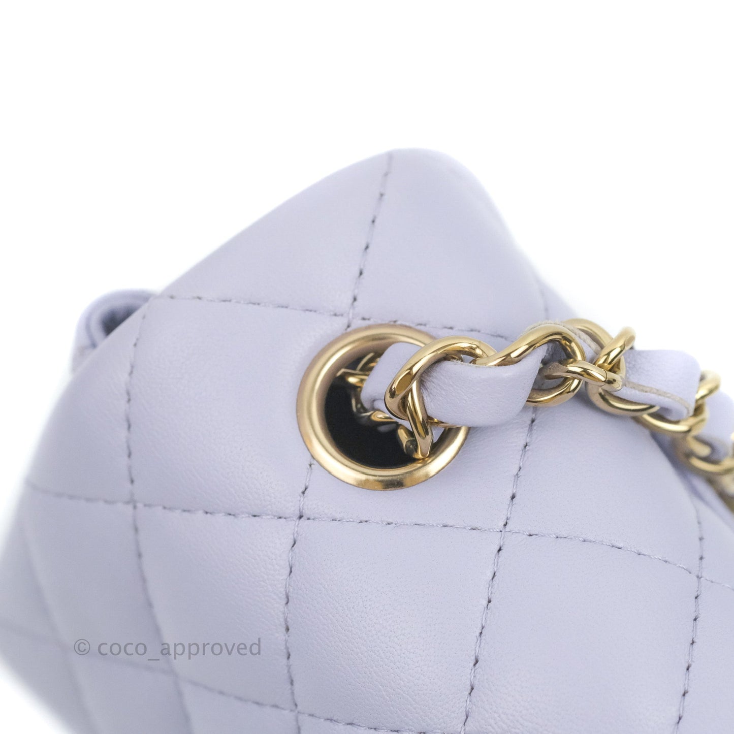 Chanel Quilted Mini Rectangular Flap Lilac Lambskin Gold Hardware