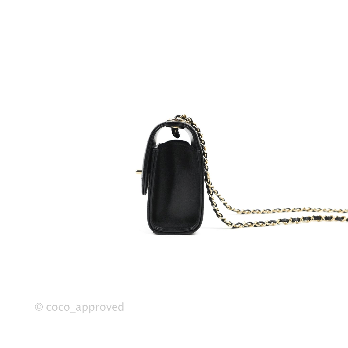 Chanel Mini Quilted Trendy CC Clutch With Chain Black Lambskin Gold Hardware