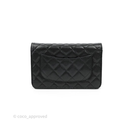 Chanel Quilted Classic WOC Black Caviar Silver Hardware