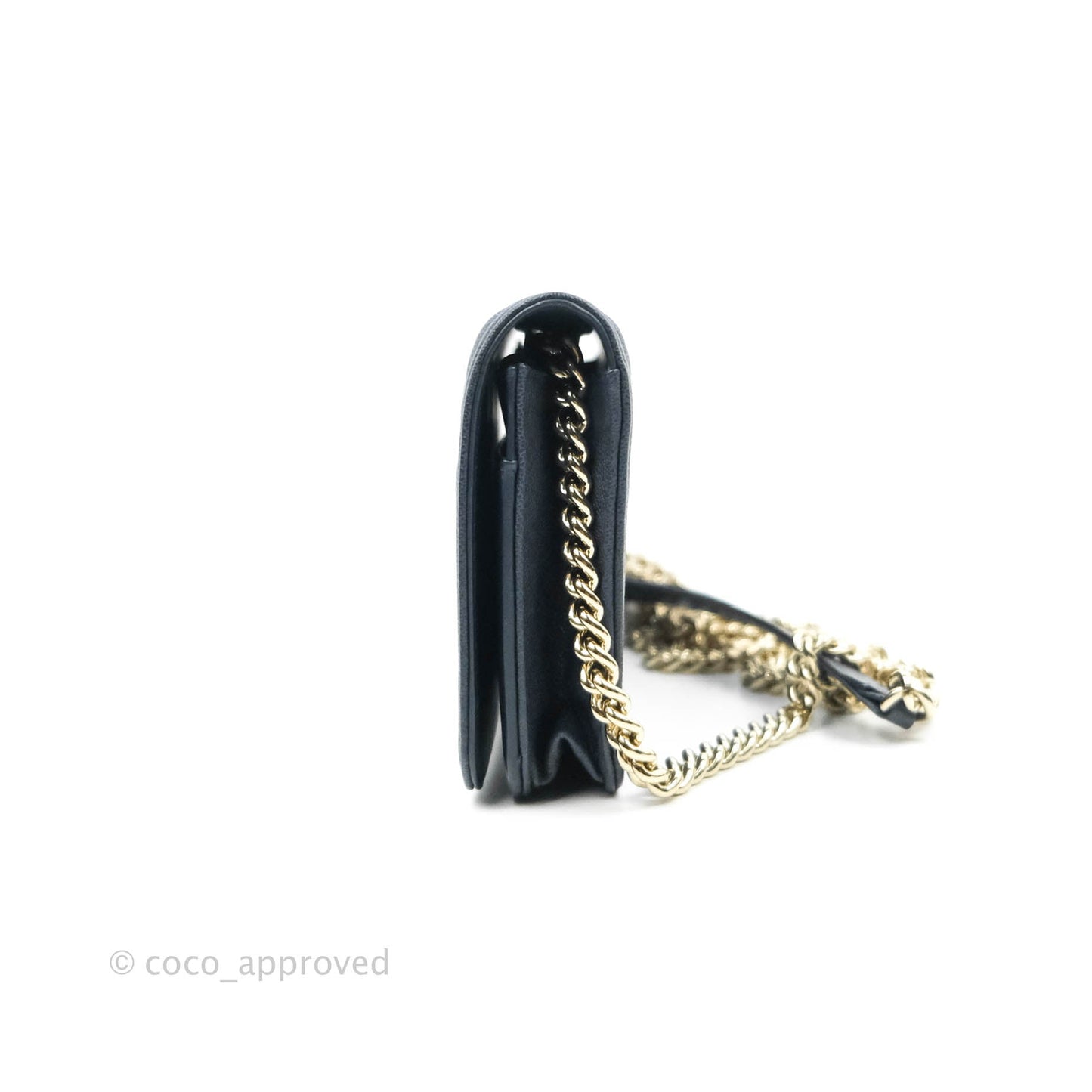 Chanel Quilted Boy Wallet on Chain WOC Navy Caviar Gold Hardware