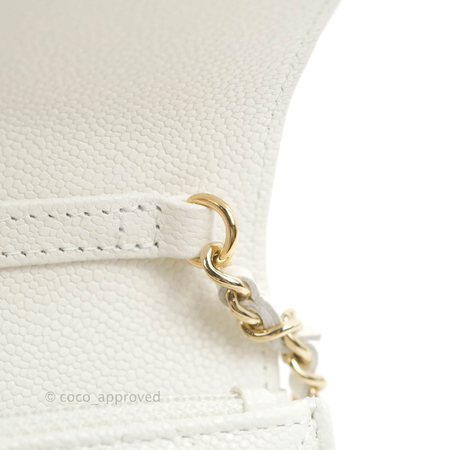 Chanel Business Affinity Clutch With Chain White Caviar Gold Hardware