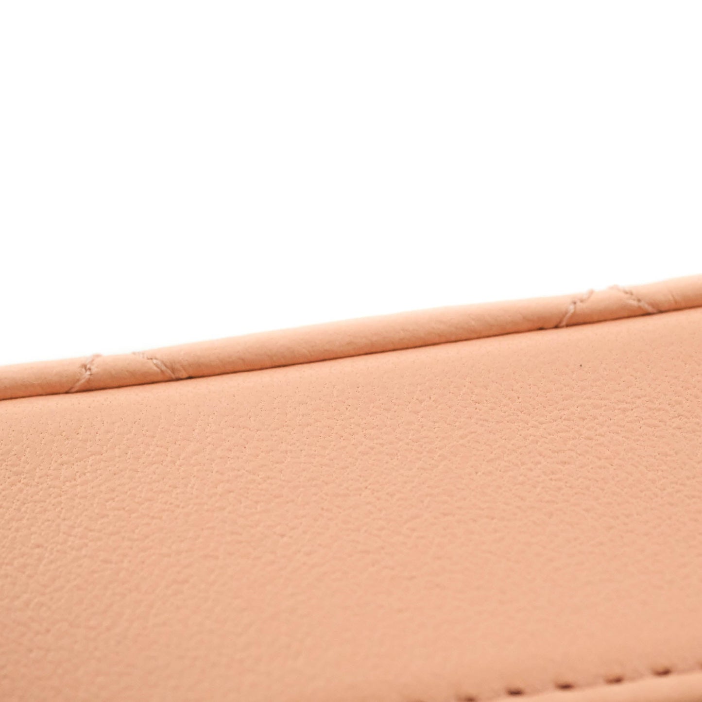 Chanel Mini Pearl Crush Quilted Camera Case Beige Pink Lambskin Aged Gold Hardware