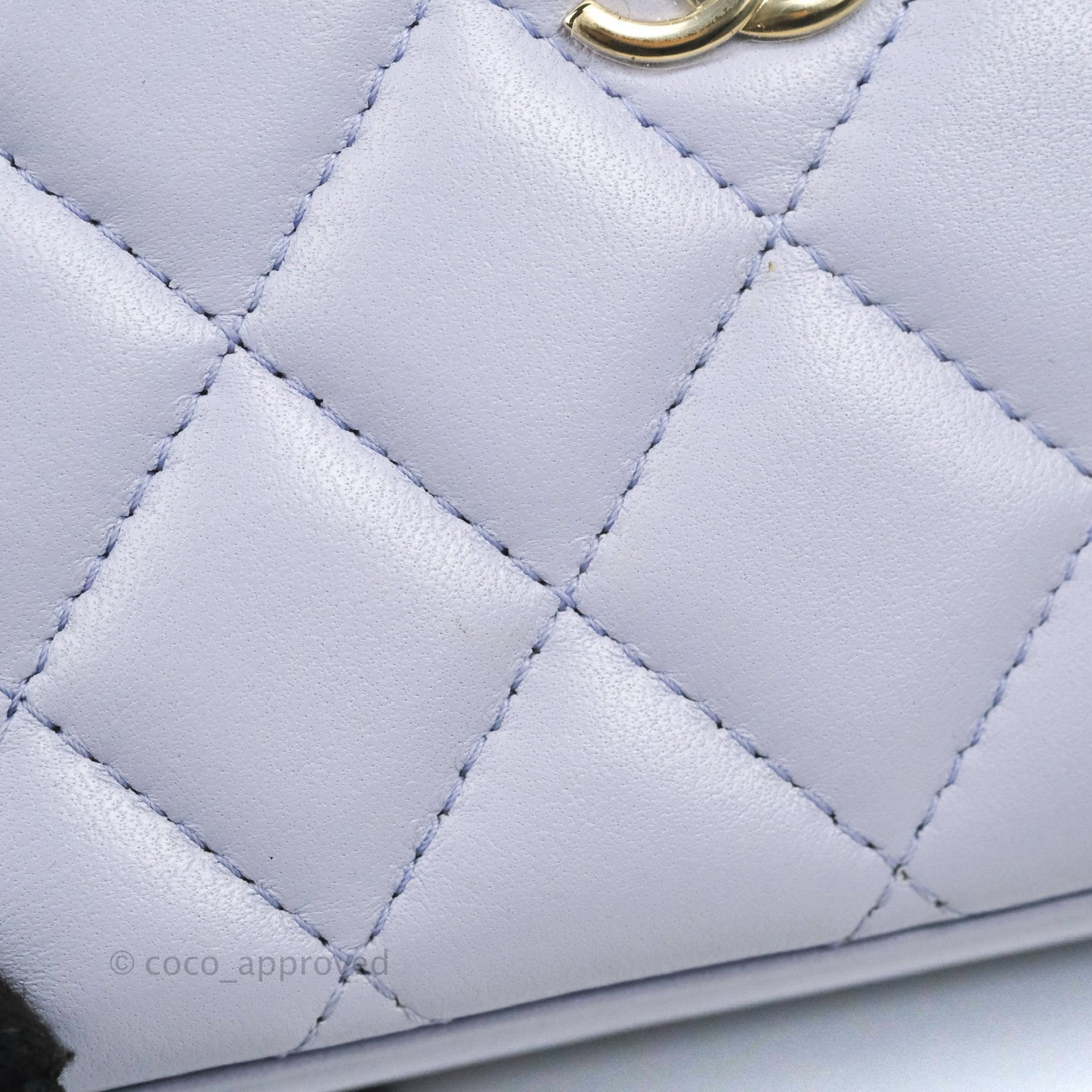 Chanel Vanity Rectangular Top Handle Lilac Lambskin Gold Hardware