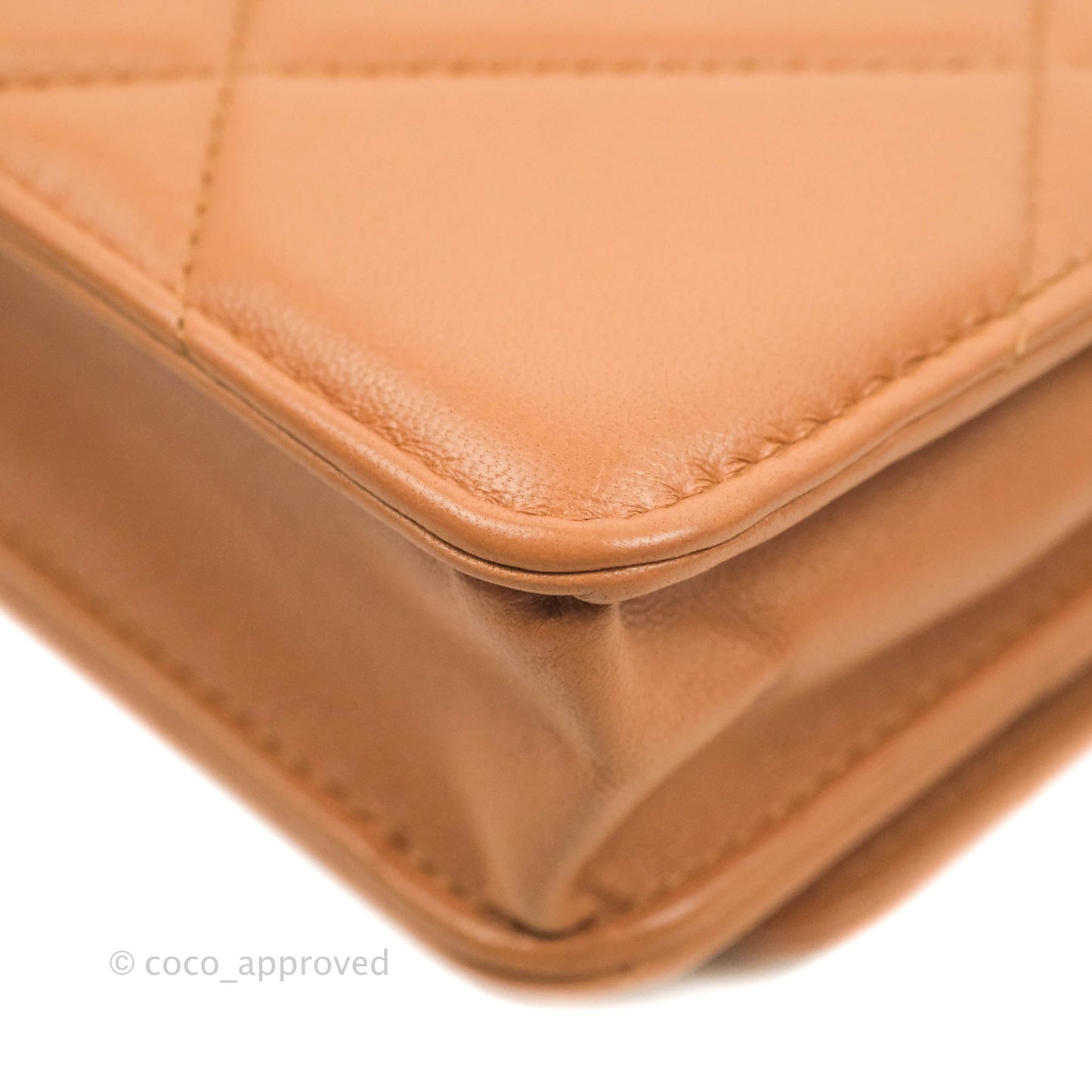 Chanel 19 Wallet on Chain WOC Dark Beige Caramel Lambskin Mixed Hardware 21K