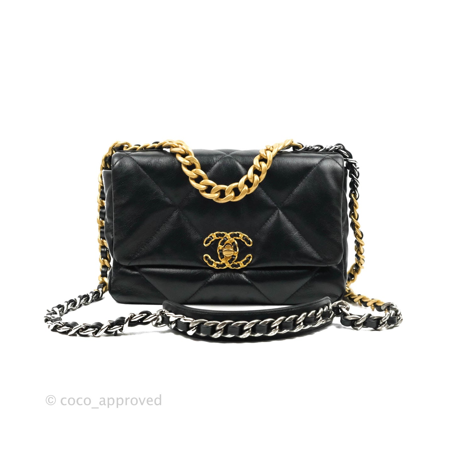 Chanel 19 Small Black Goatskin Mixed Hardware