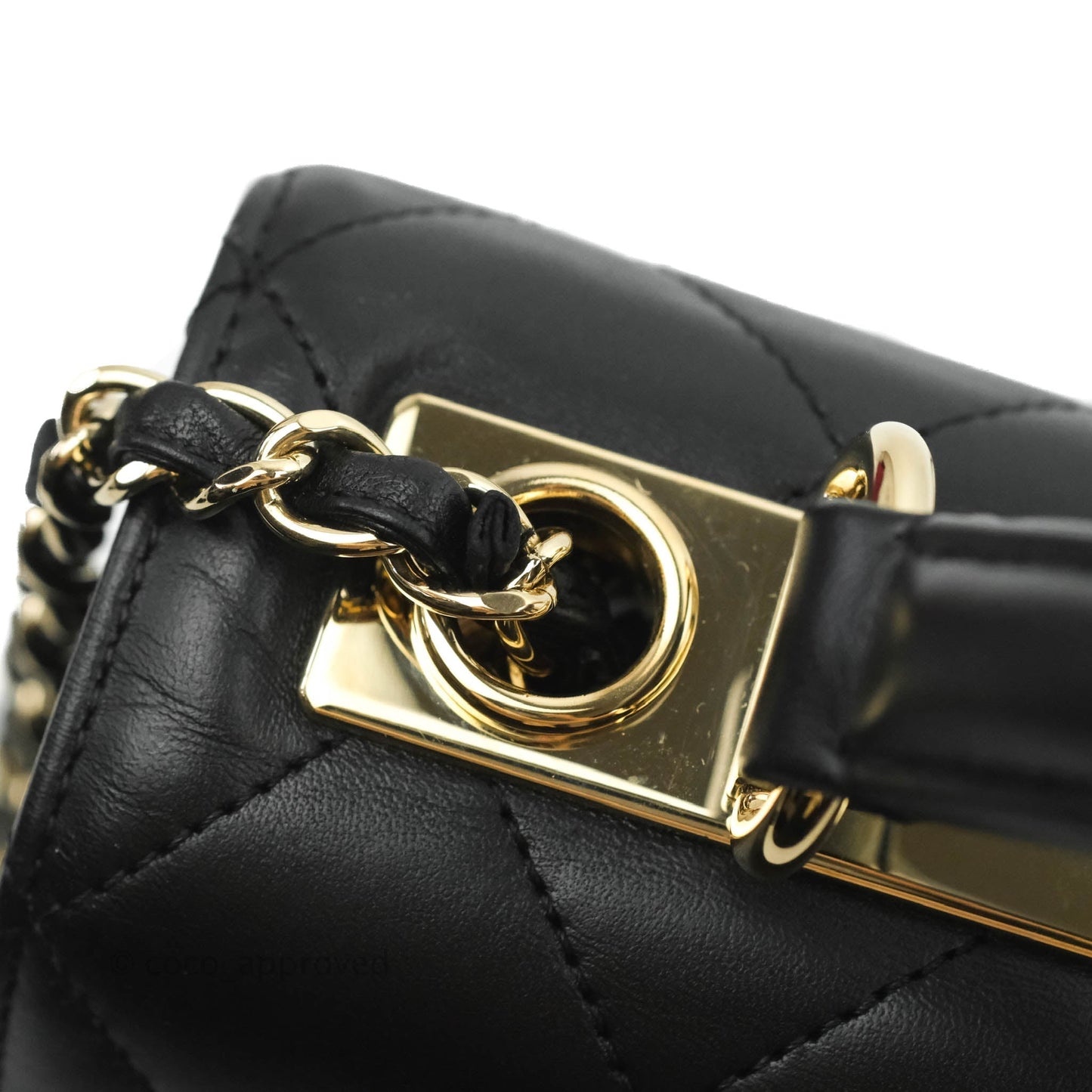 Chanel Small Trendy CC Black Lambskin Gold Hardware