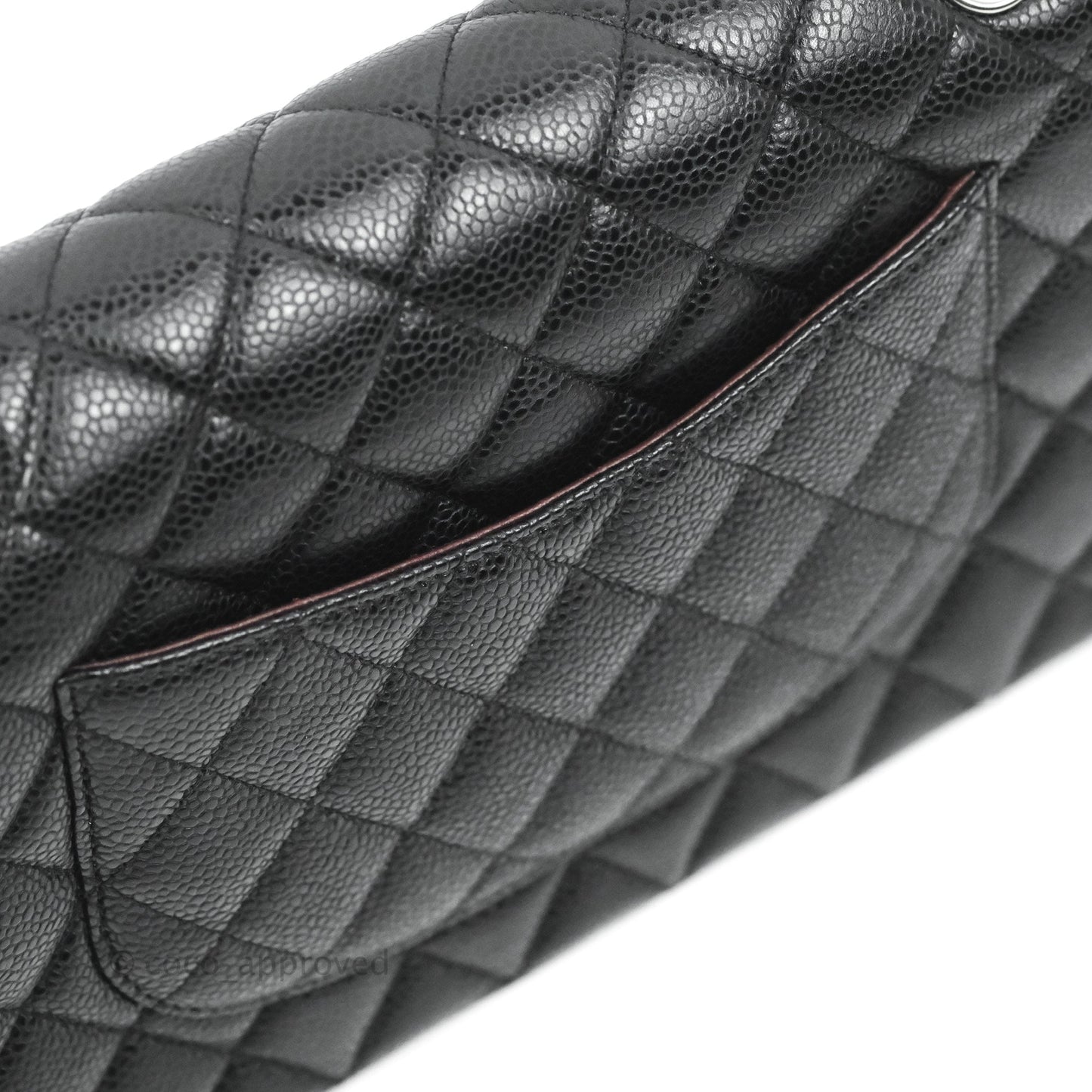 Chanel Classic M/L Medium Flap Quilted Black Caviar Silver Hardware
