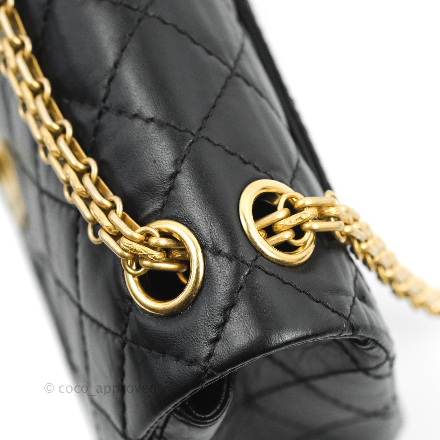 Chanel Mini Reissue 224 Black Aged Calfskin Aged Gold Hardware