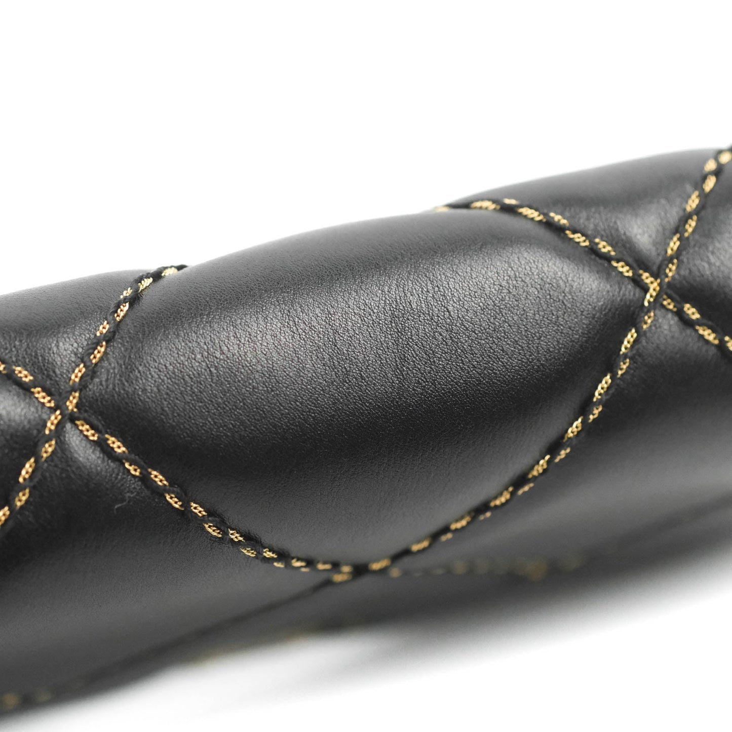 Chanel Quilted Wallet on Chain WOC Stitching Black Lambskin Gold Hardware