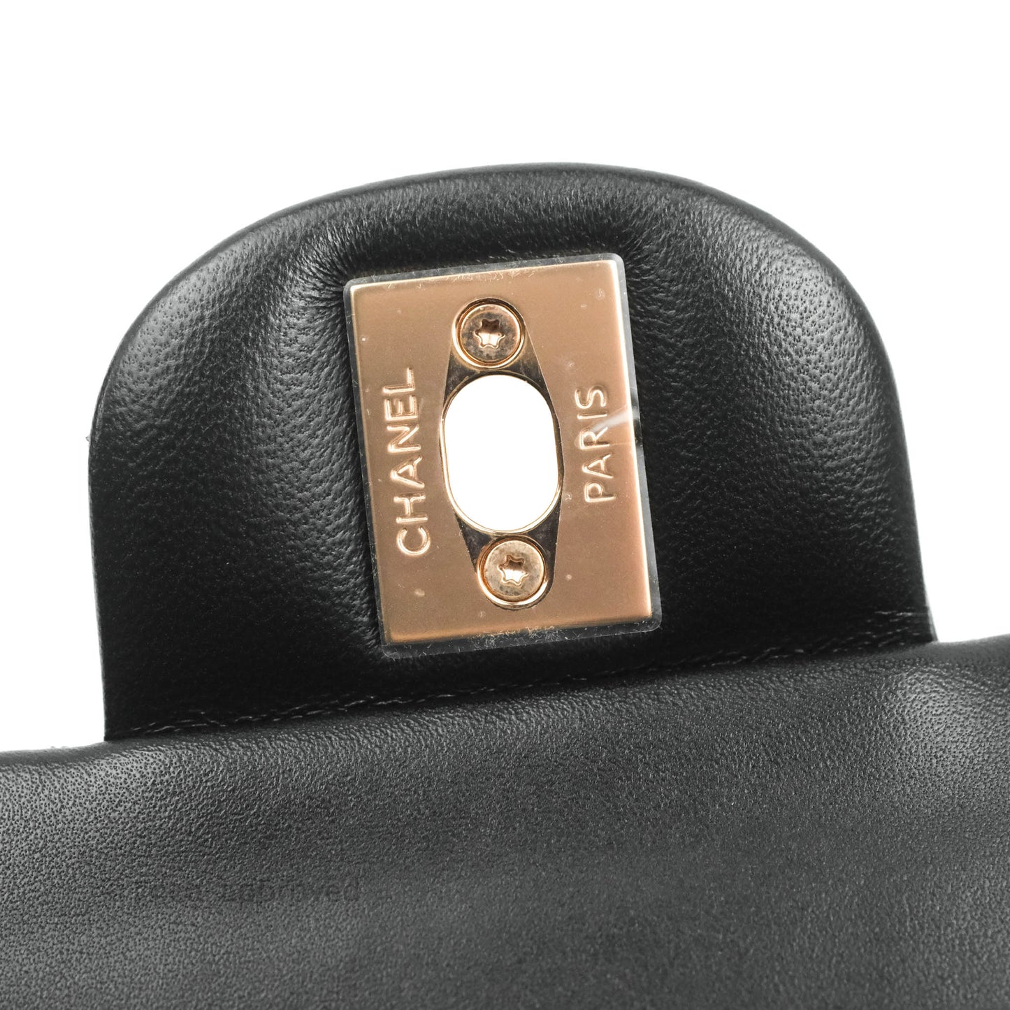 Chanel Classic Small S/M Flap Black Lambskin Rose Pink-Gold Hardware