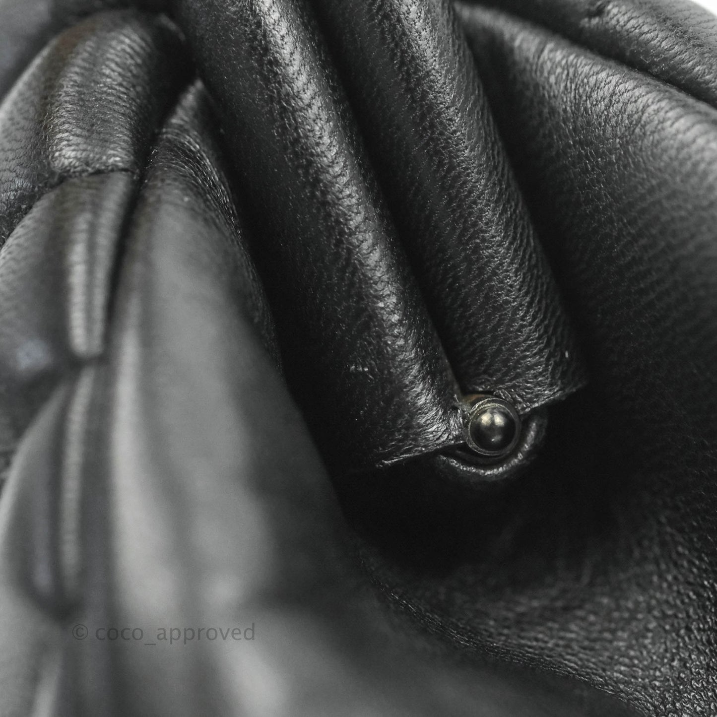 Chanel Chevron Timeless Kisslock Clutch So Black Lambskin 15S