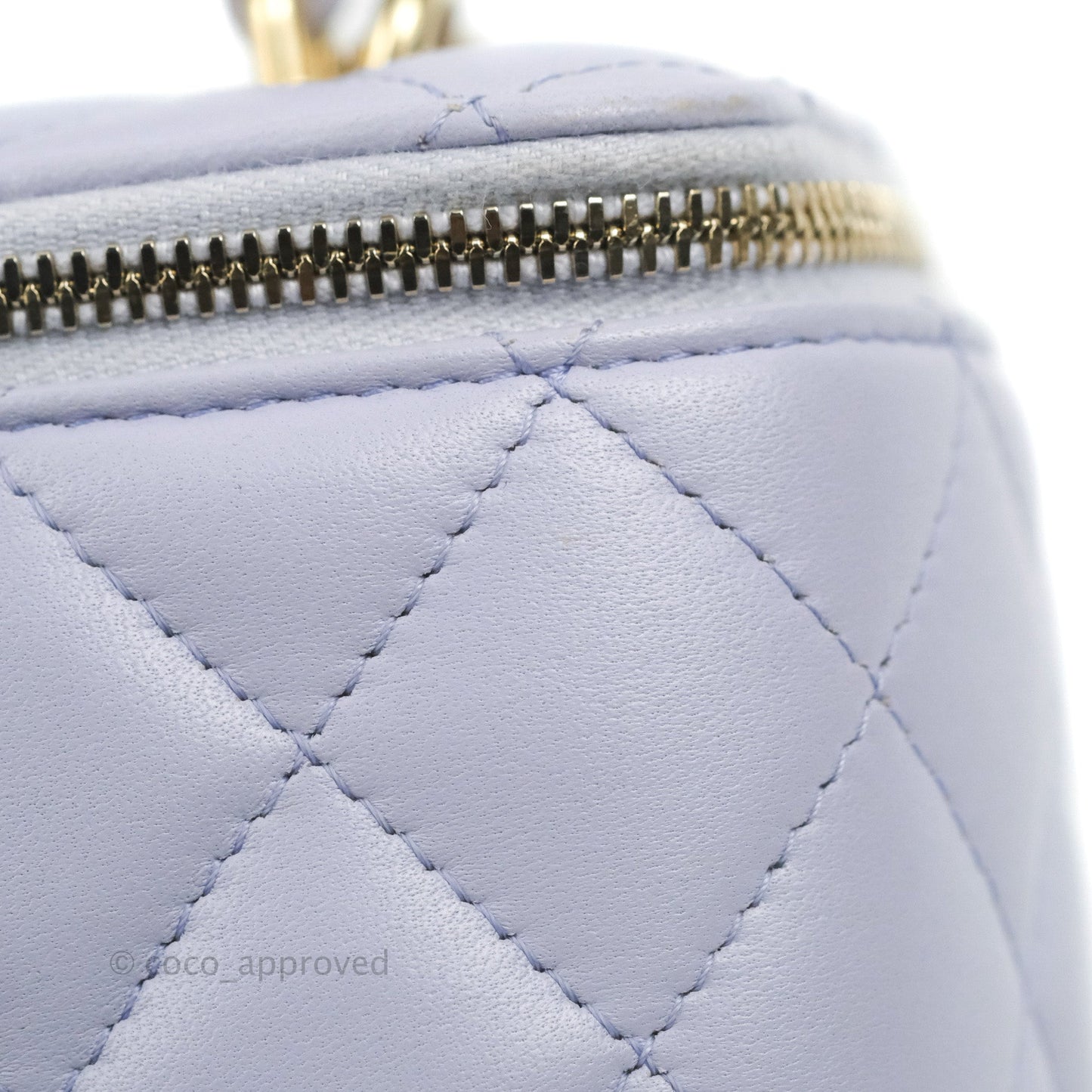Chanel Vanity Rectangular Top Handle Lilac Lambskin Gold Hardware