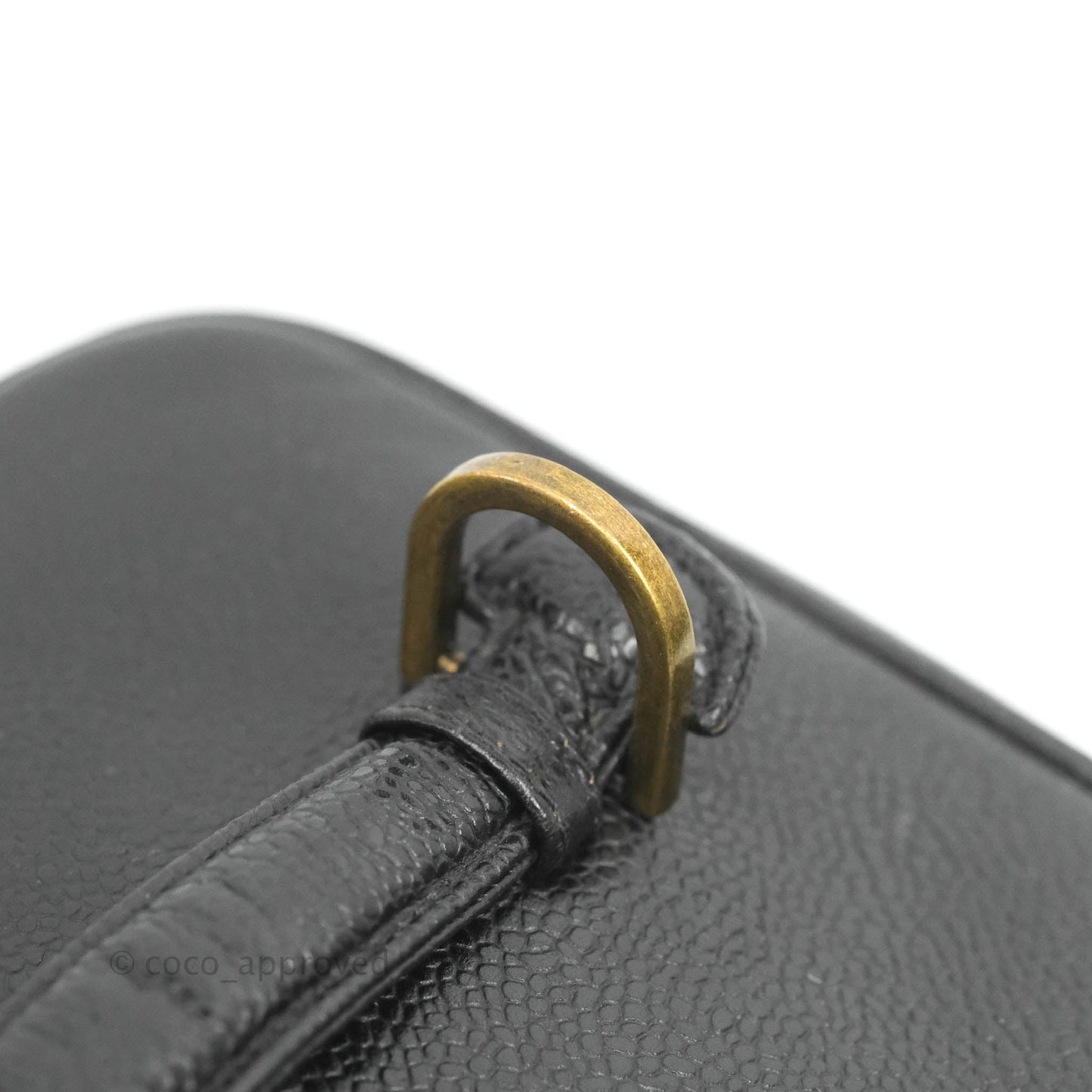 Chanel Vintage Vanity Case Black Caviar Gold Hardware