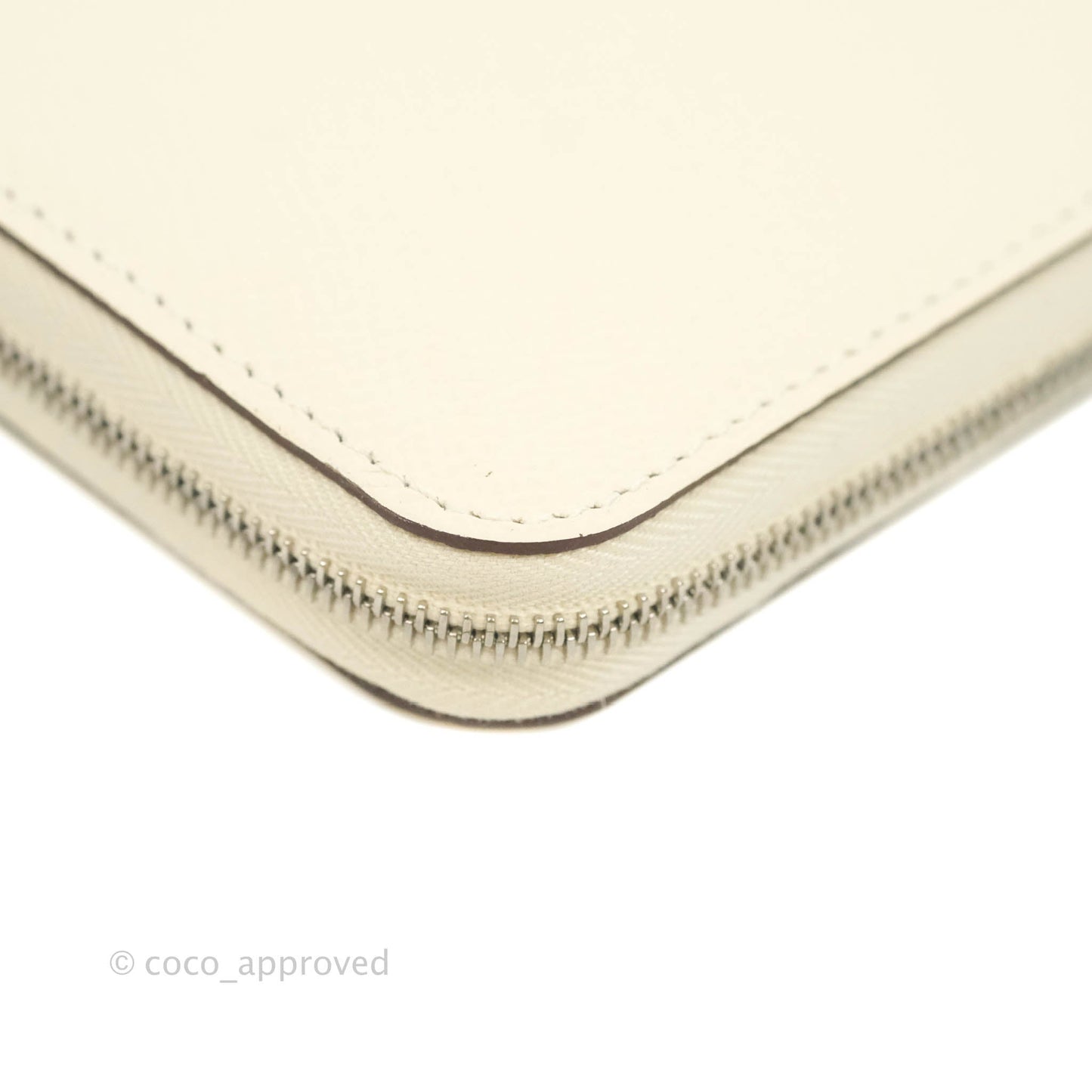 Hermès Silk In Compact Wallet Nata Epsom with La Patisserie Francaise Print