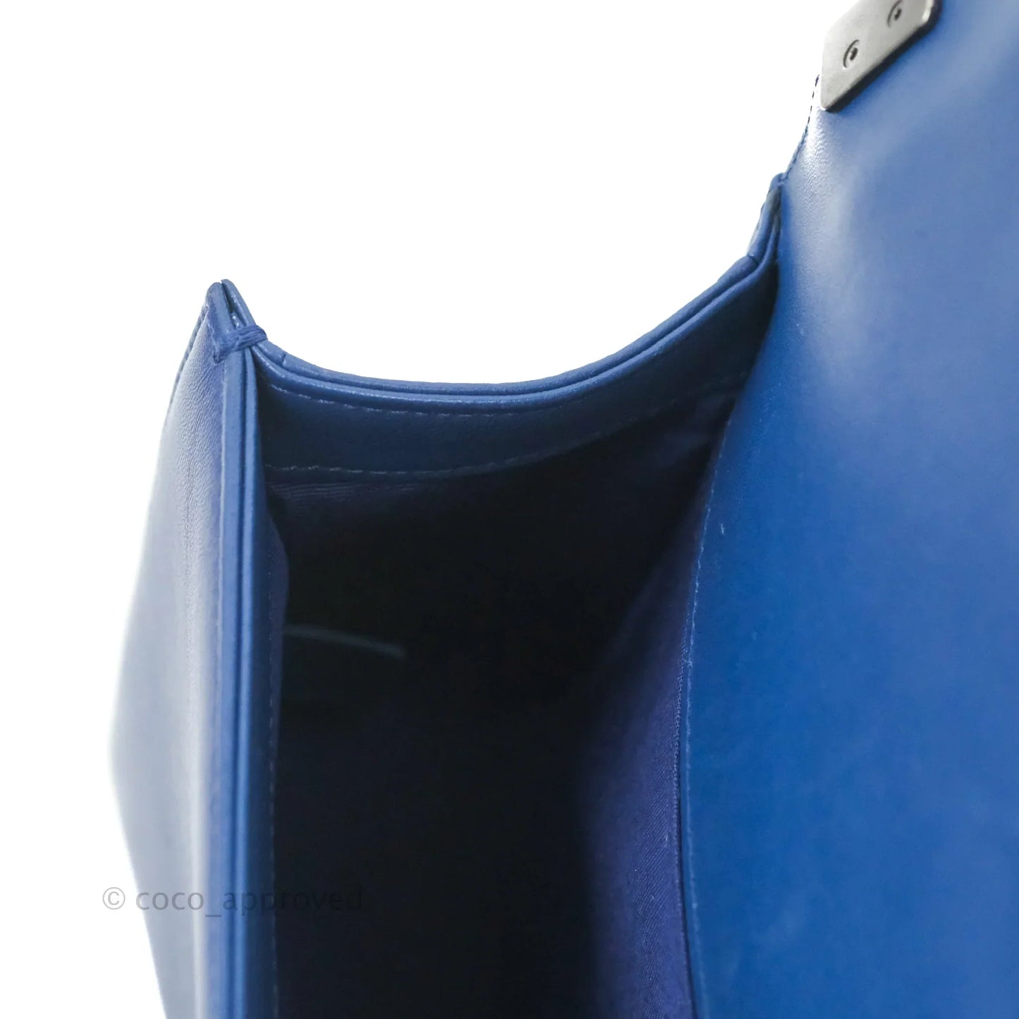 Chanel Quilted Medium Boy Blue Calfskin Ruthenium Hardware