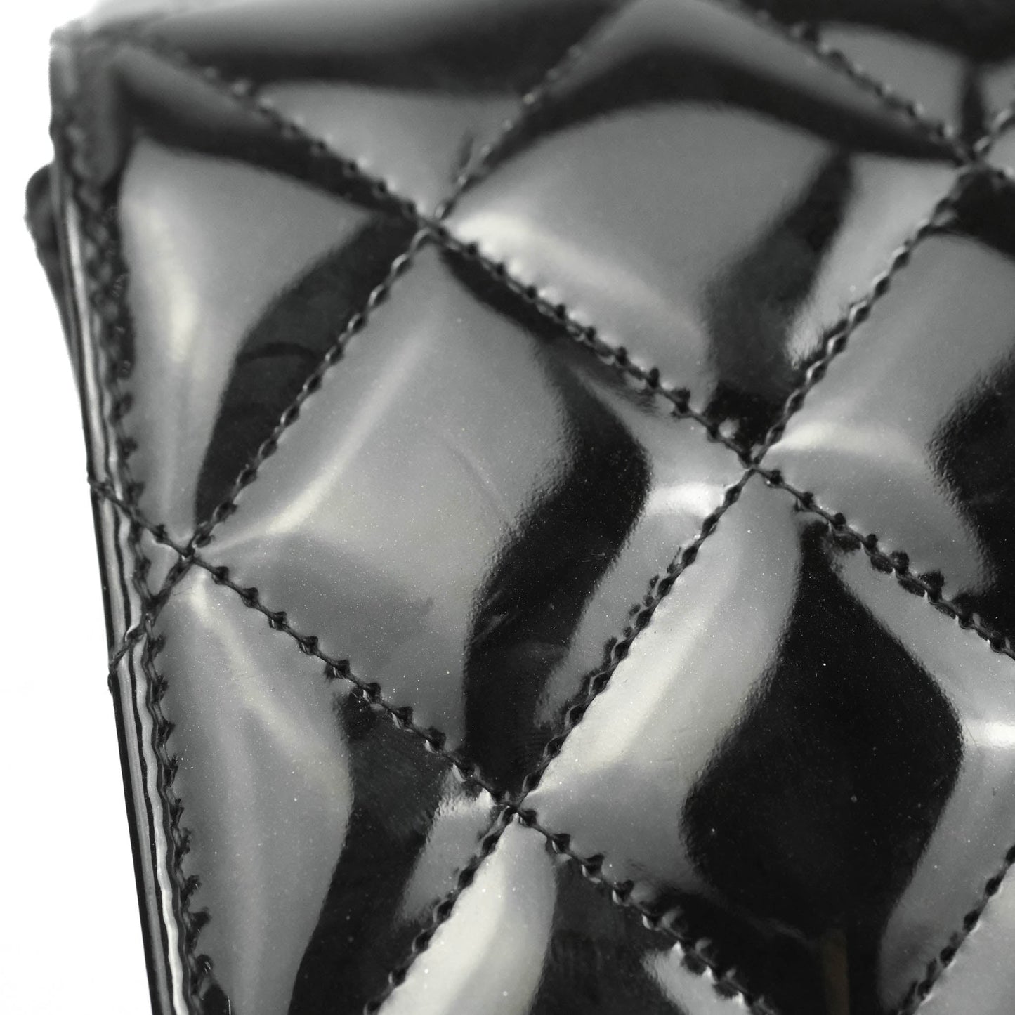 Chanel Quilted Maxi Single Flap Black Patent Silver Hardware