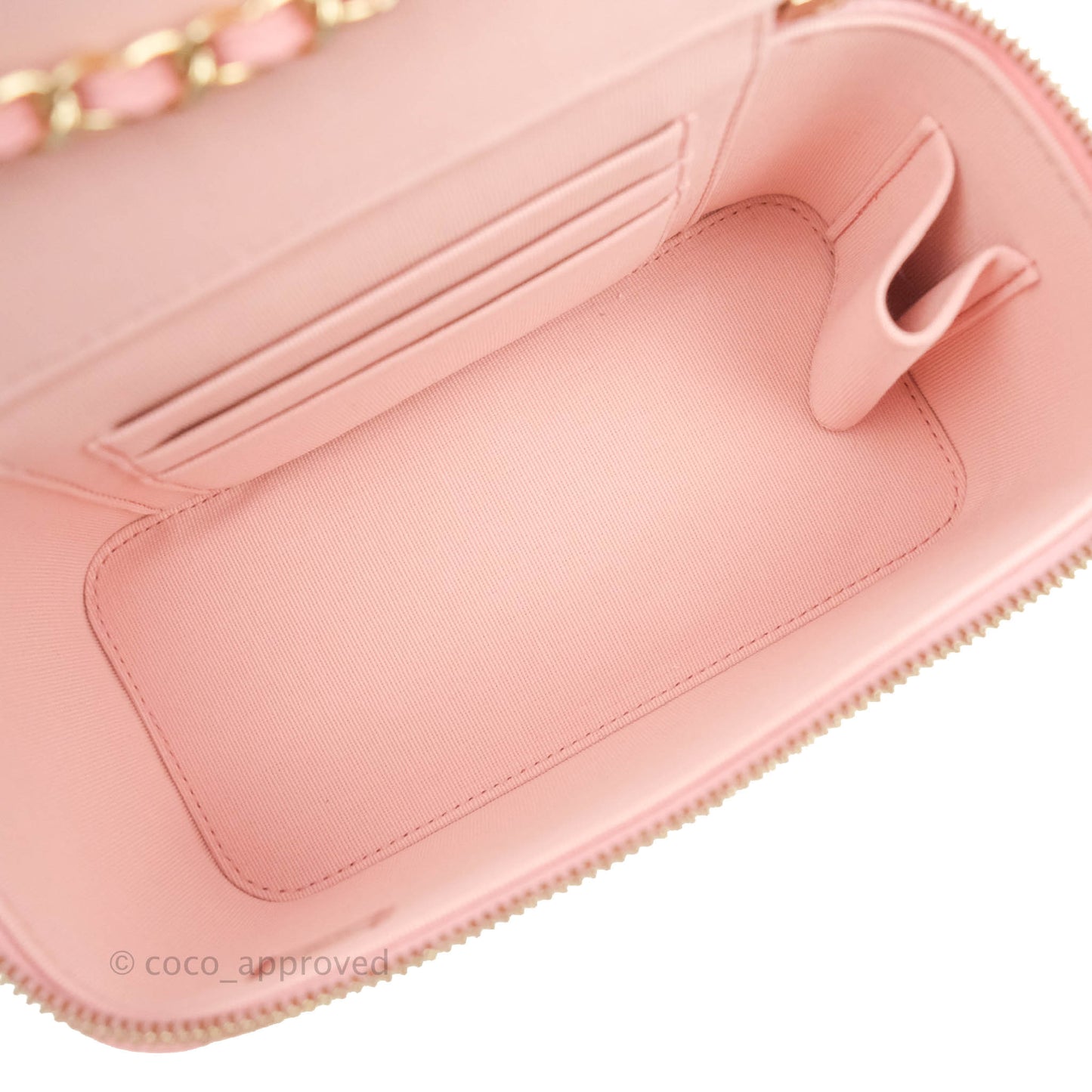 Chanel Classic Vanity with Chain Pink Caviar Gold Hardware