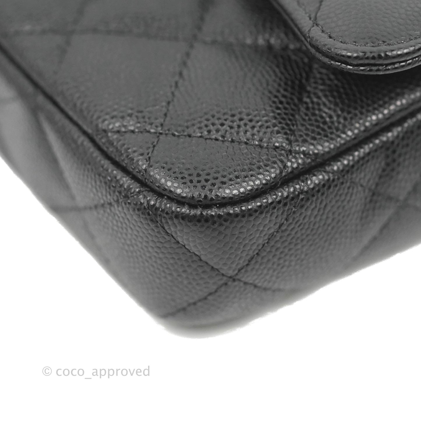 Chanel Classic Flap Phone Holder With Chain Black Caviar Gold Hardware 22A